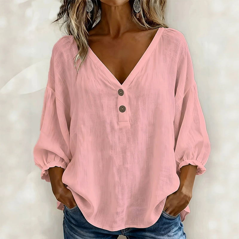 【S-2XL】🎀Női alkalmi V-nyakú 3/4-es ujjú felső
