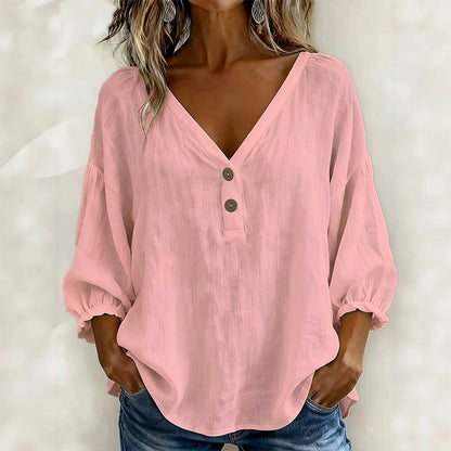 【S-2XL】🎀Női alkalmi V-nyakú 3/4-es ujjú felső