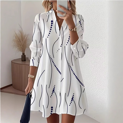 【S-2XL】🥀Női hosszú ujjú nyomott ingruha