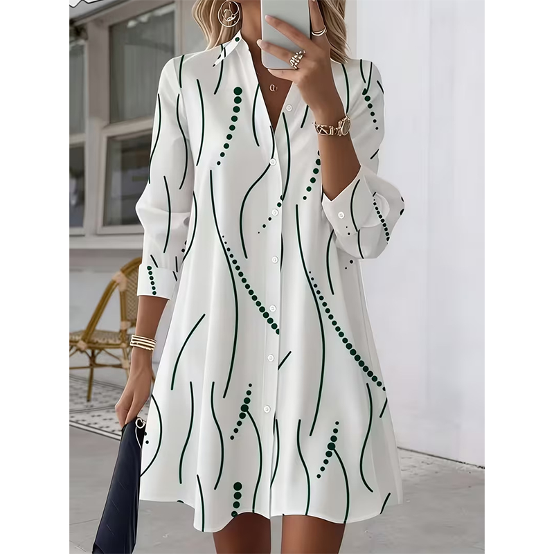 【S-2XL】🥀Női hosszú ujjú nyomott ingruha