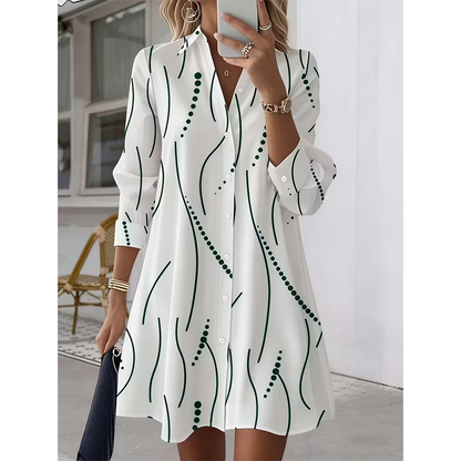 【S-2XL】🥀Női hosszú ujjú nyomott ingruha