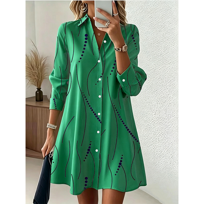 【S-2XL】🥀Női hosszú ujjú nyomott ingruha