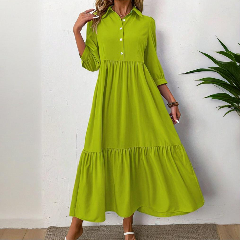 【S-2XL】👗Női egyszínű bő szabású ruha