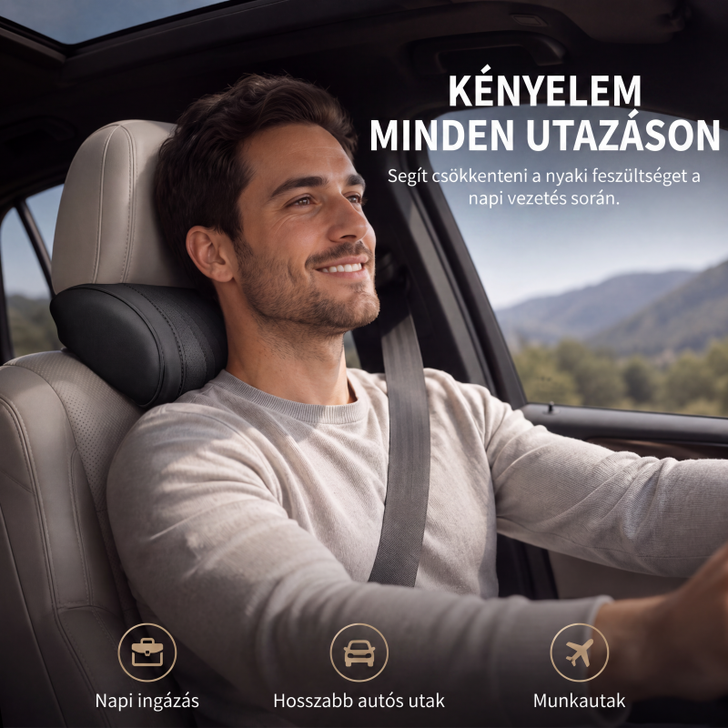 🚗 Prémium autós fejtámasz + deréktámasz párna szett