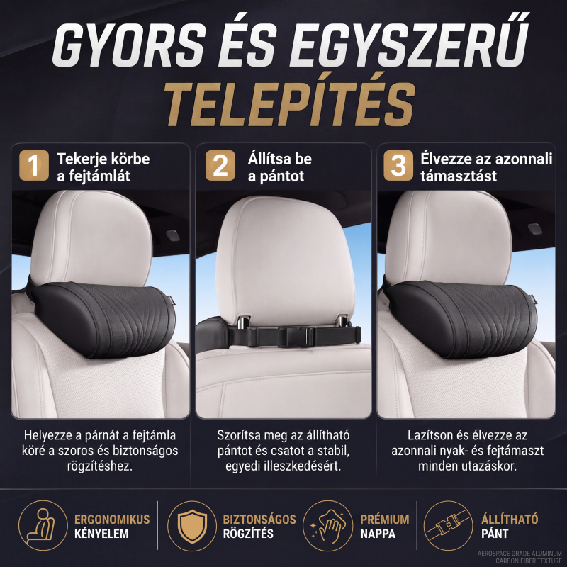 🚗 Prémium autós fejtámasz + deréktámasz párna szett