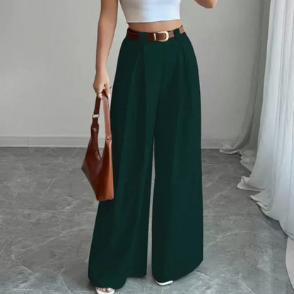 【S-2XL】👖Női elegáns, magas derekú, széles szárú öltönynadrág