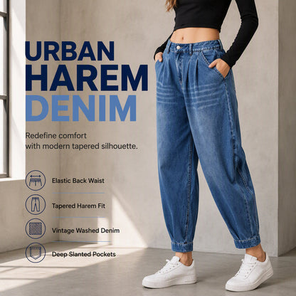 【S-XL】👖Női magas derekú harem farmernadrág
