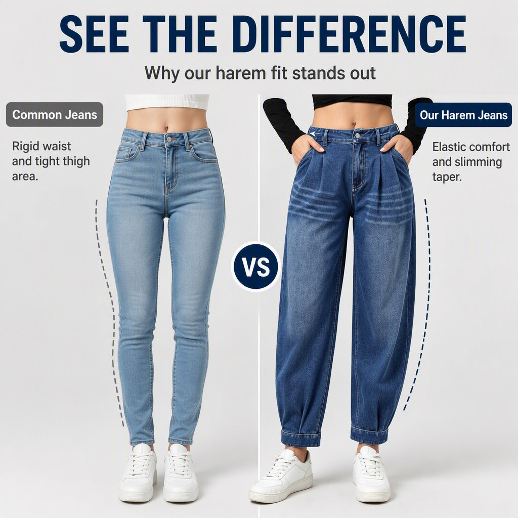 【S-XL】👖Női magas derekú harem farmernadrág