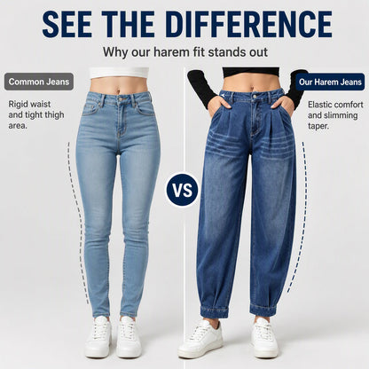 【S-XL】👖Női magas derekú harem farmernadrág