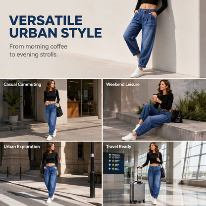 【S-XL】👖Női magas derekú harem farmernadrág