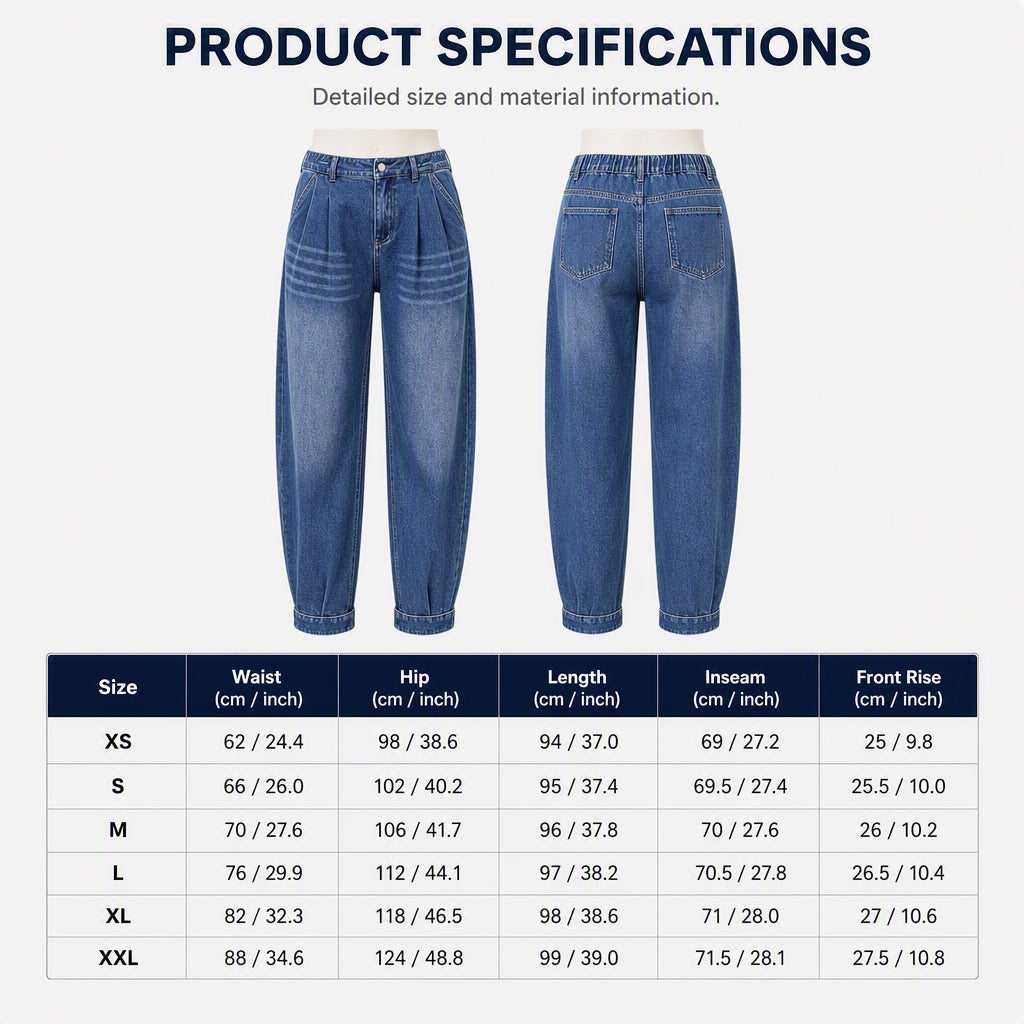 【S-XL】👖Női magas derekú harem farmernadrág
